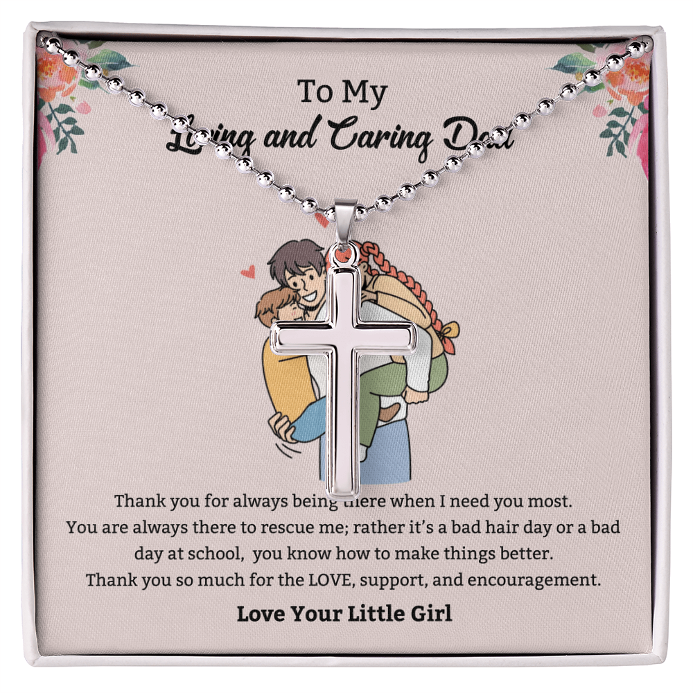 To My Loving & Caring Dad - Stainless Cross Necklace