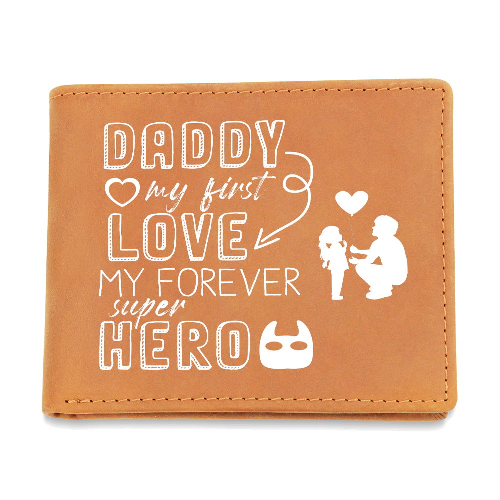 Daddy - My Super Hero - Graphic Leather Wallet