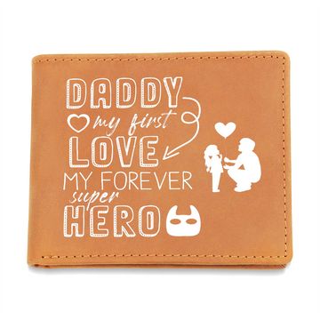 Daddy - My Super Hero - Graphic Leather Wallet