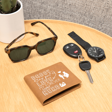 Daddy - My Super Hero - Graphic Leather Wallet