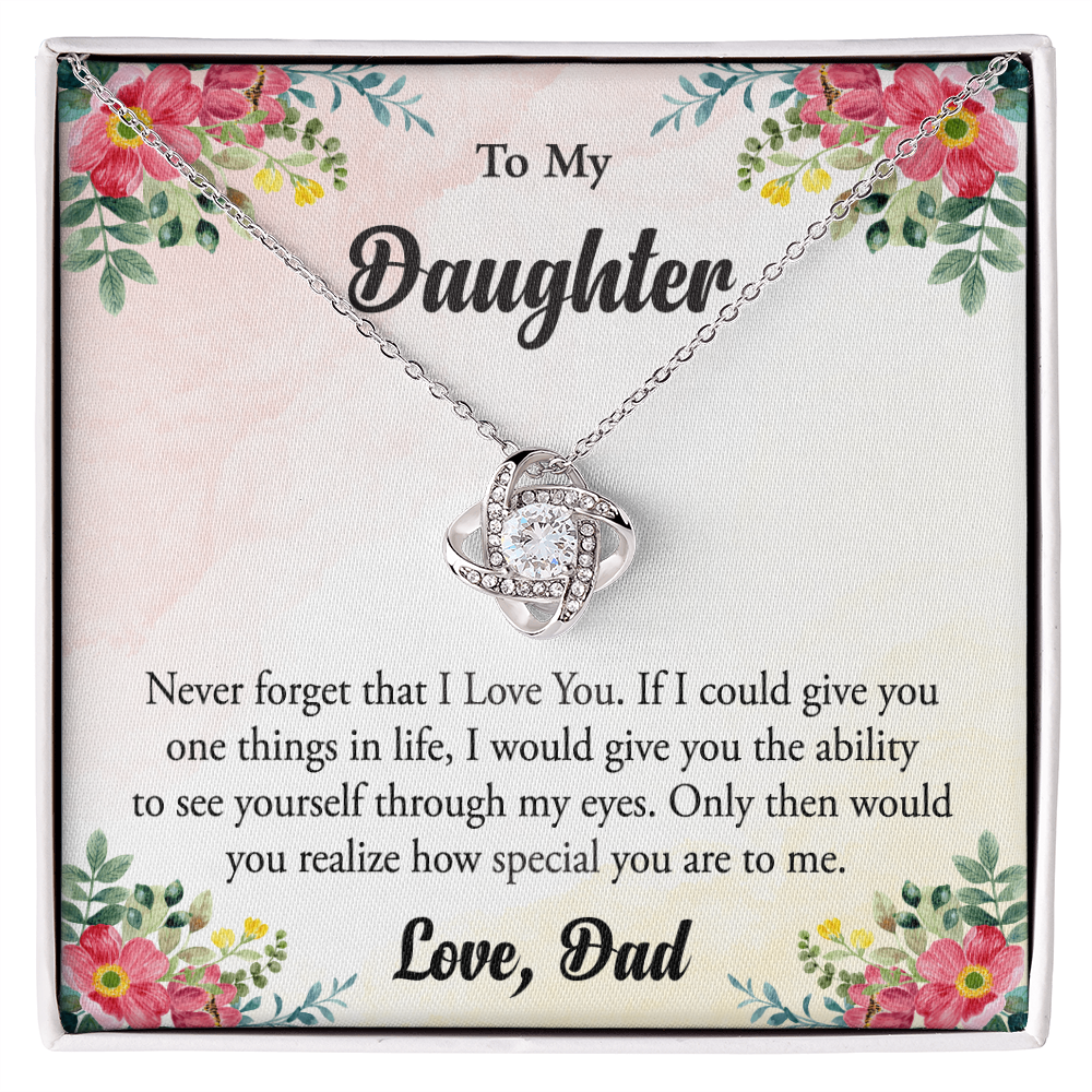 To My Daughter - From Your Dad - Love Knot Necklace
