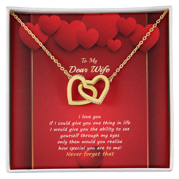 To My Wife - Interlocking Hearts Necklace