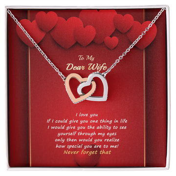 To My Wife - Interlocking Hearts Necklace