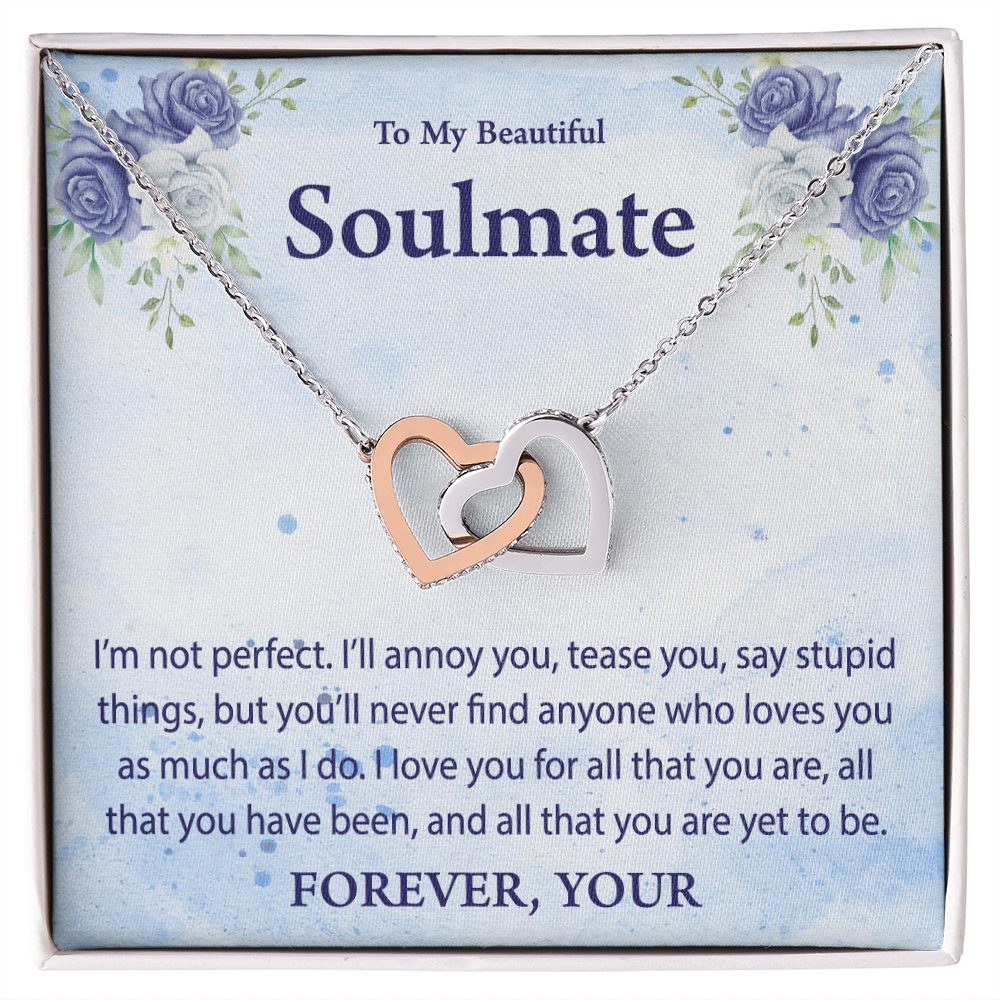 To My Soulmate - From My Heart - Interlocking Hearts Necklace