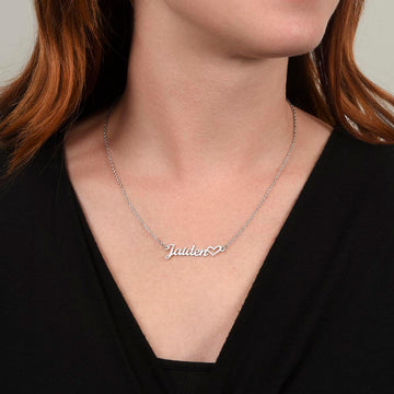 Custom Name + Heart Necklace