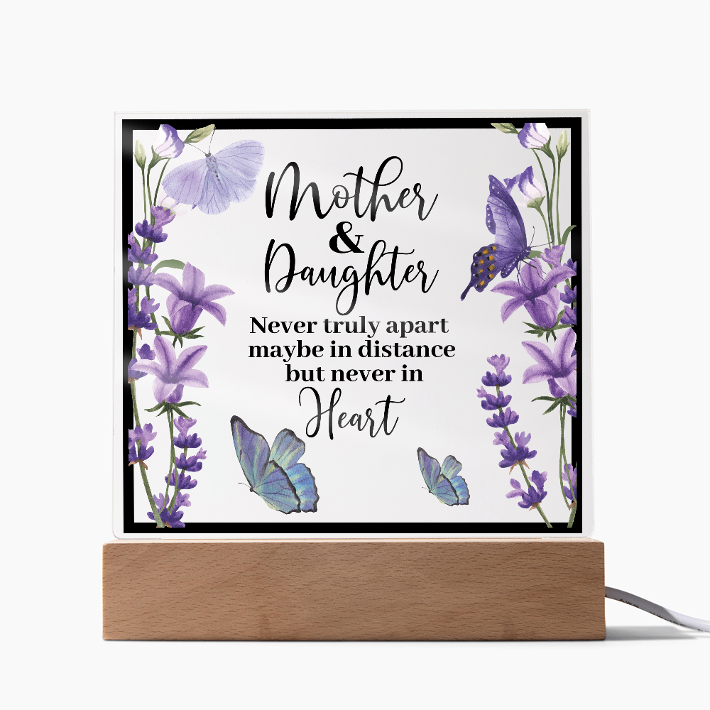 The Bond Between Mother & Daughter - Acrylic Heart Plaque
