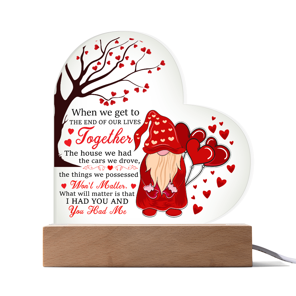 For Couples - Acrylic Heart Plaque