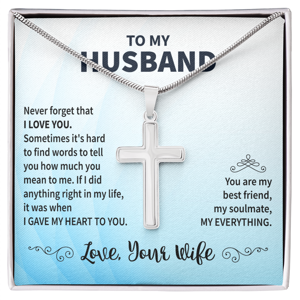 To My Husband - From Your Wife - Artisan Cross Necklace