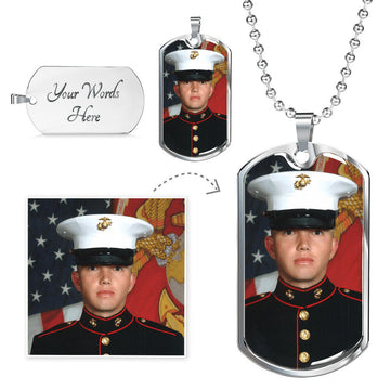 Custom Dog Tag Necklace with Photo and Engraving